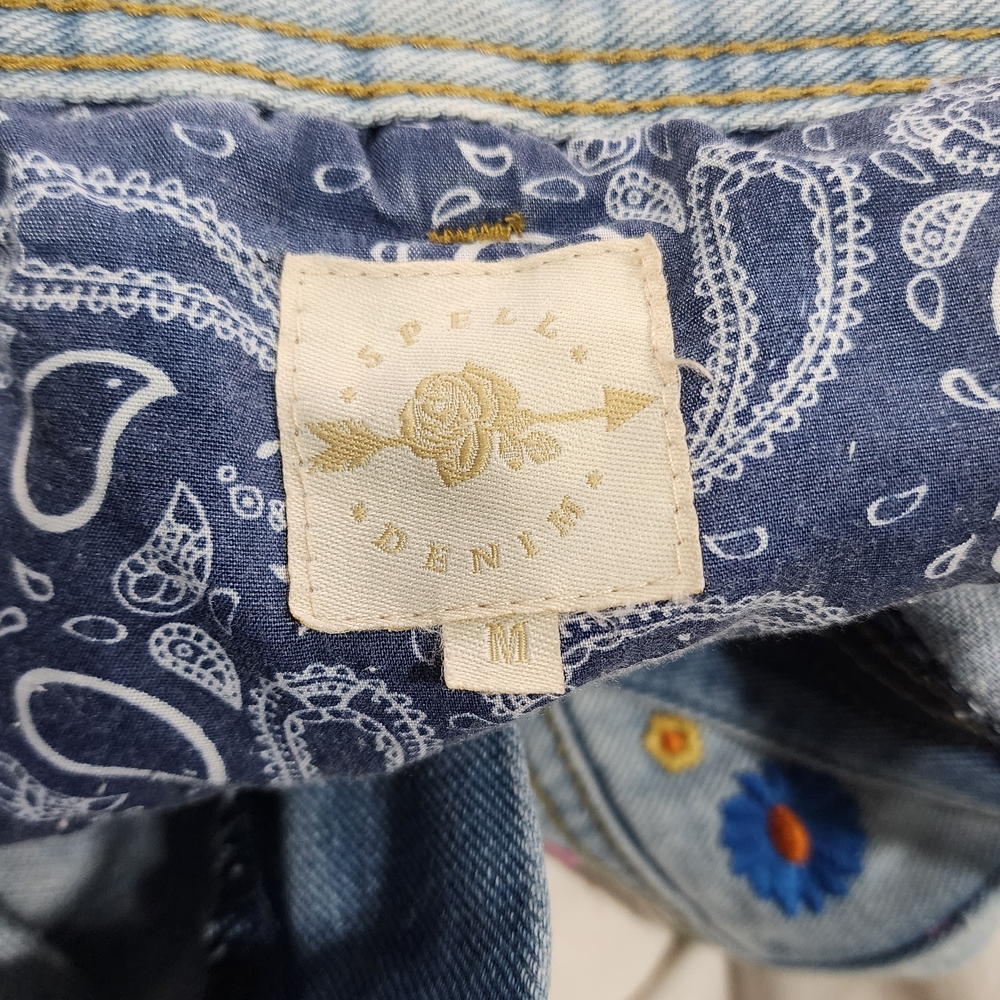 On Hold - Spell Light Blue Wanderlust Floral Embroidered Jeans - Picture 13 of 13